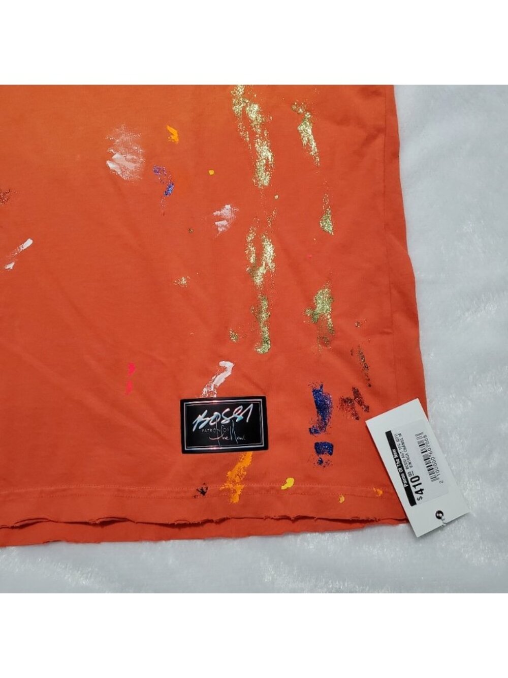 NWT Bossi Sportswear AHT Vintage Style Cotton T-Shirt Orange - Picture 4 of 7